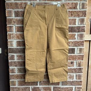 Talbots High Waist Patch Pocket Crop Pants  Women's 12Petite Brown